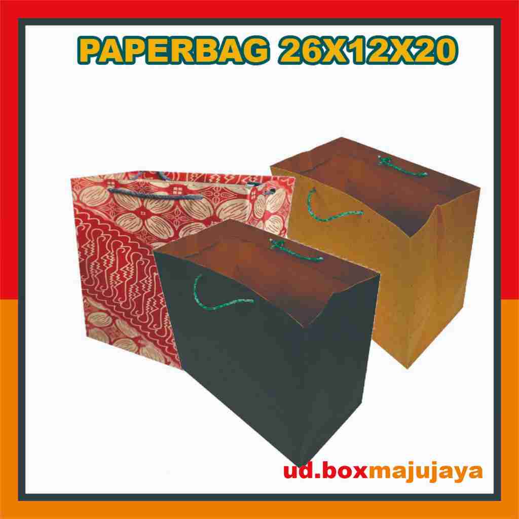 ถุงกระดาษ 26X12X20 ซม. (12 ชิ้น บรรจุุภัณฑ์) / ถุงกระดาษ / ถุงของขวัญ / ถุงใส่ของที่ระลึก