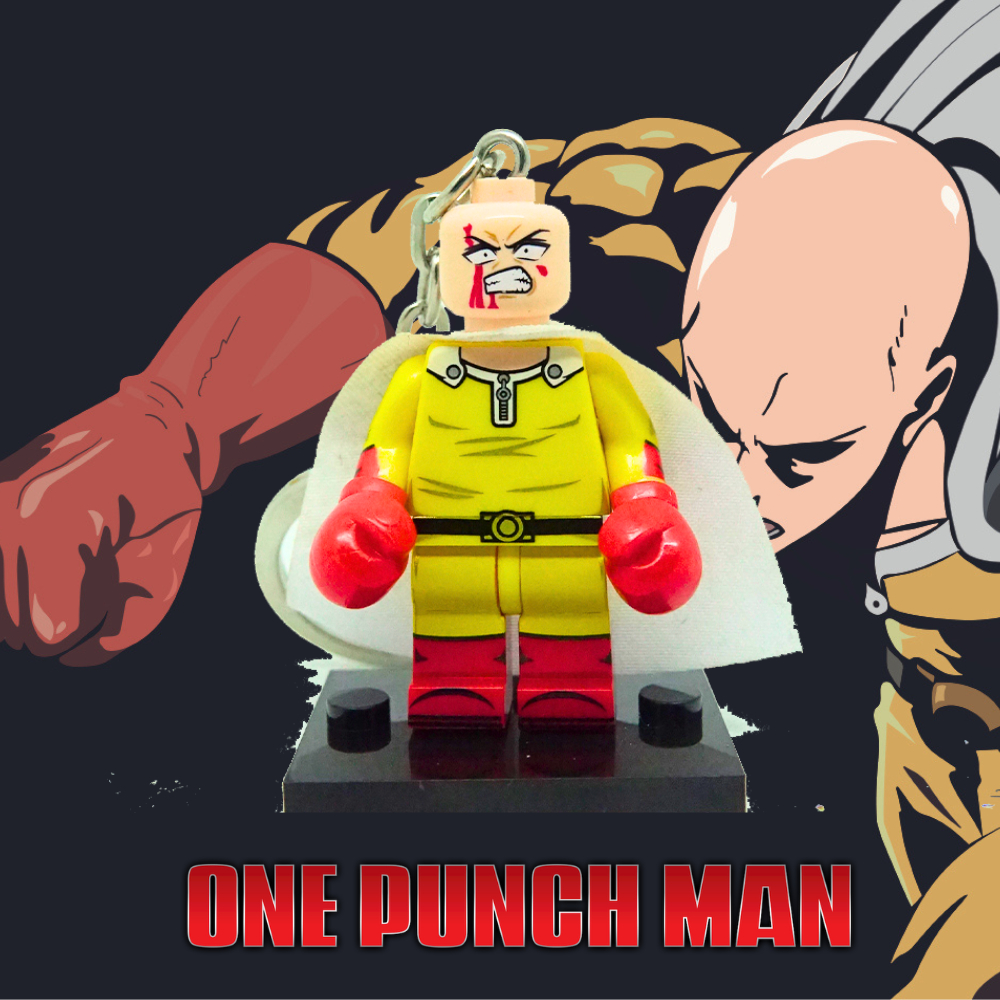 Gantungan Saitama One Punch Man Minifigure พวงกุญแจ | พวงกุญแจมินิฟิกเกอร ์ Punch Man