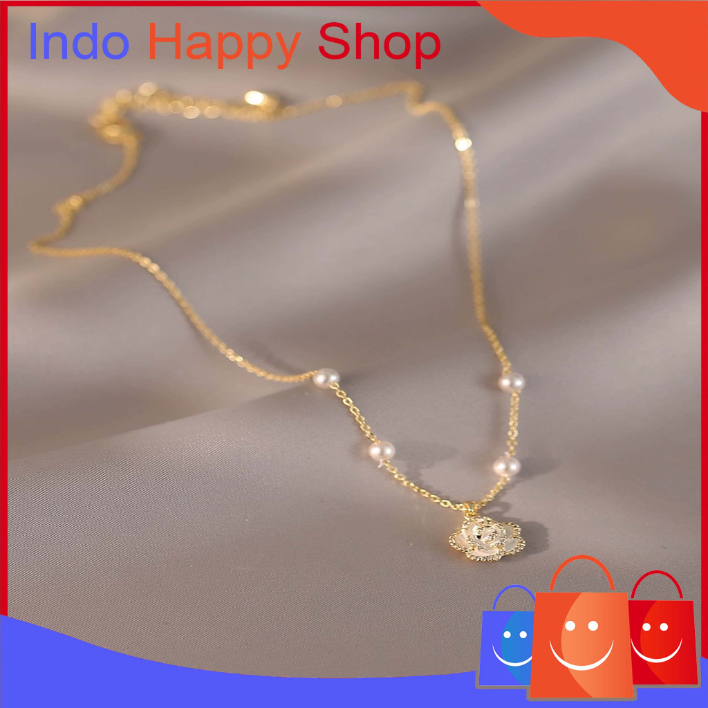 MAWAR สร้อยคอทองคําหลากสีดอกกุหลาบที่สวยงามของผู้หญิง IHS 1179