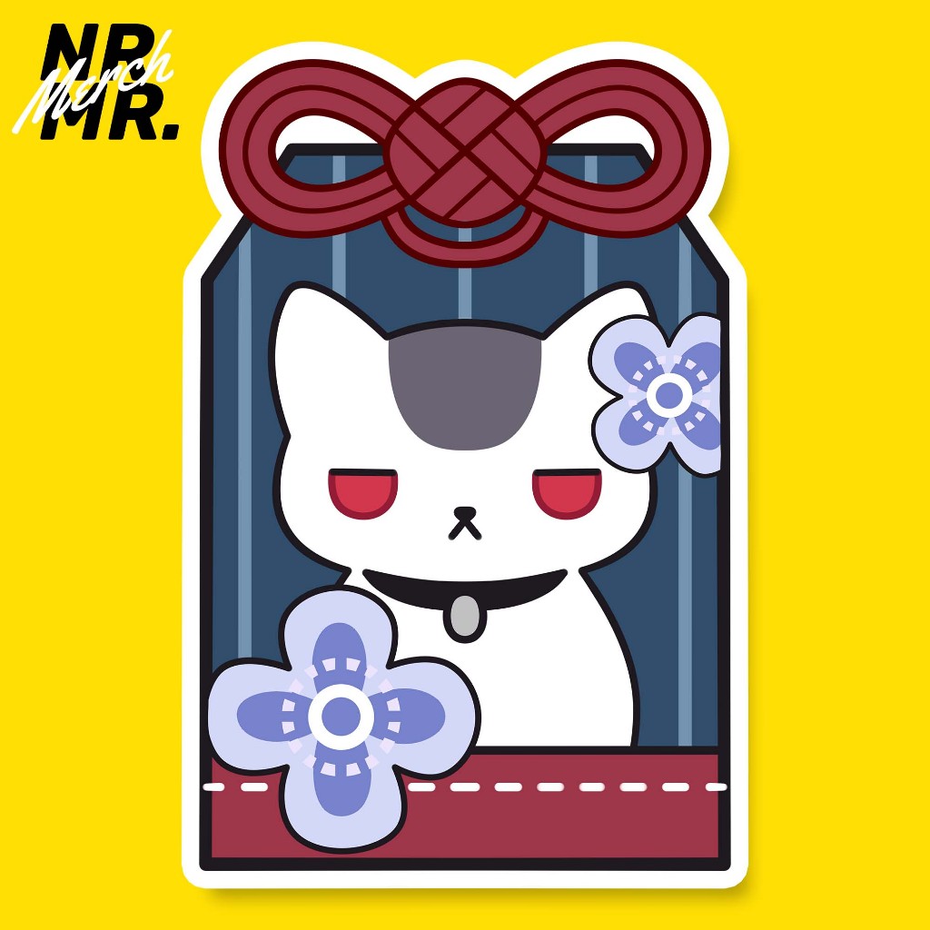 Omori Kayoko Onikata New Year Cat Lucky Charm Blue Archive Sticker