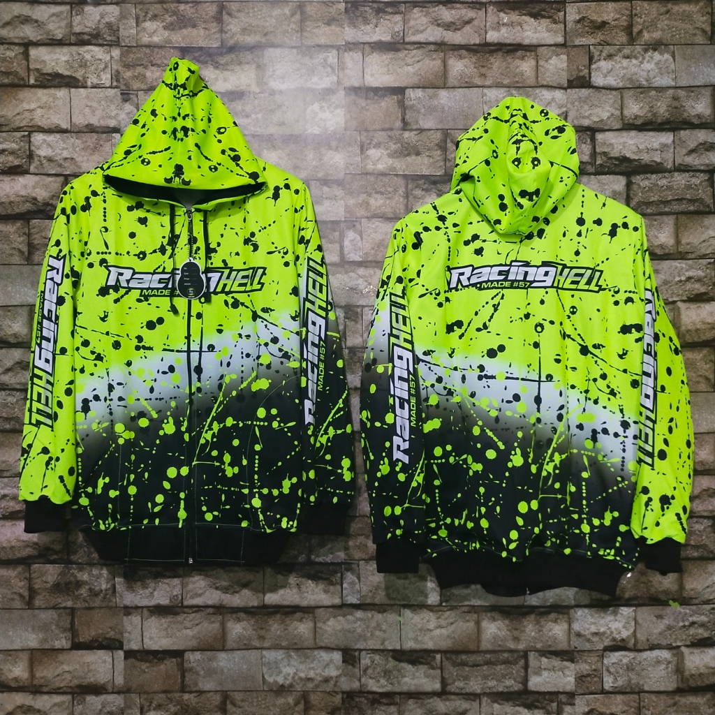 HIJAU STABILO GREEN ABSTRACT FULLPRINT RACING JACKET
