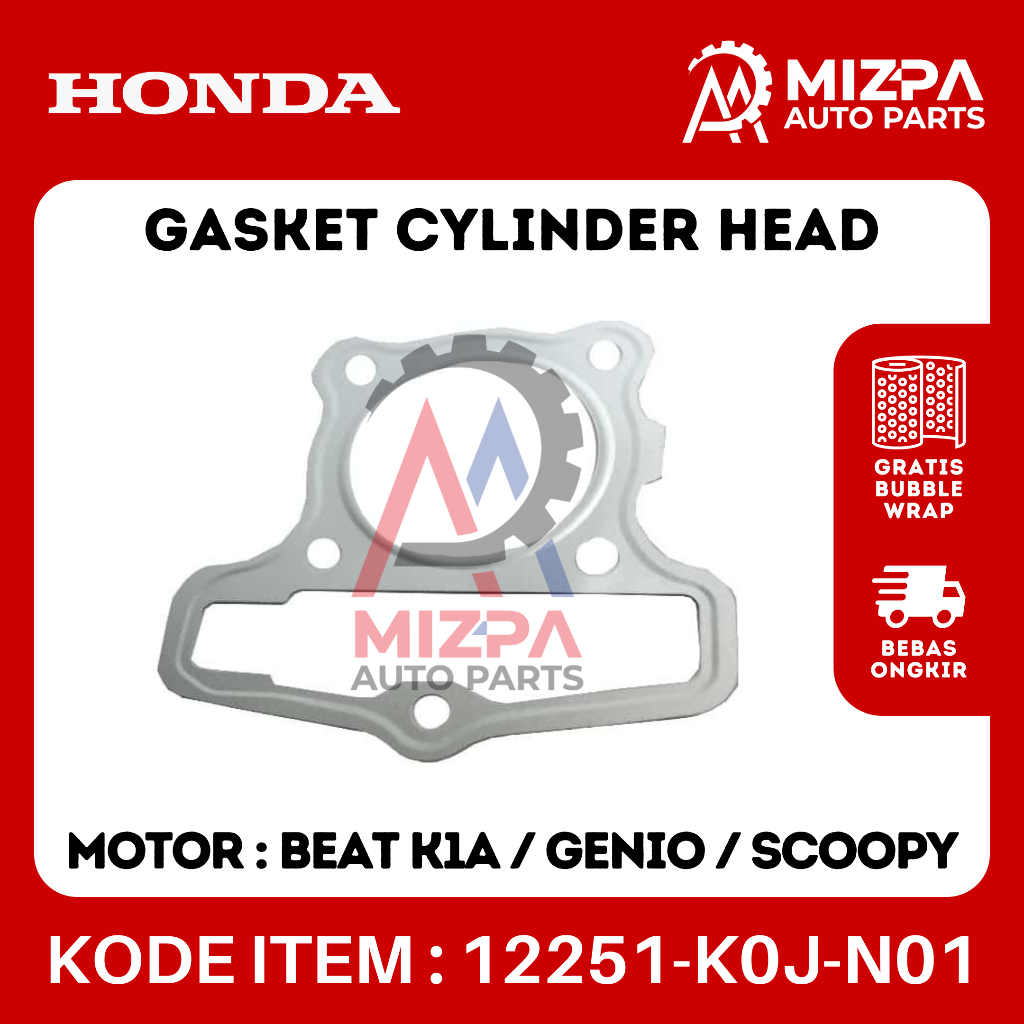 HONDA 12251-K0J-N01 ปะเก็นฝาสูบ BeAT K1A Genio Scoopy K2F