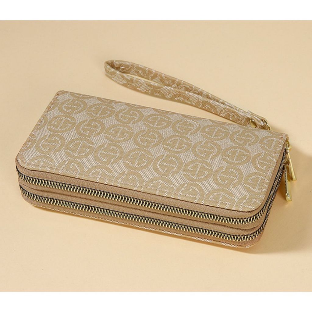 Women& 39;s LONG WALLET DRINELA PREMIUM FASHION CARD WA917B7 BRANDED 2 ZIPPERS FIT HP KOREAN LEATHER