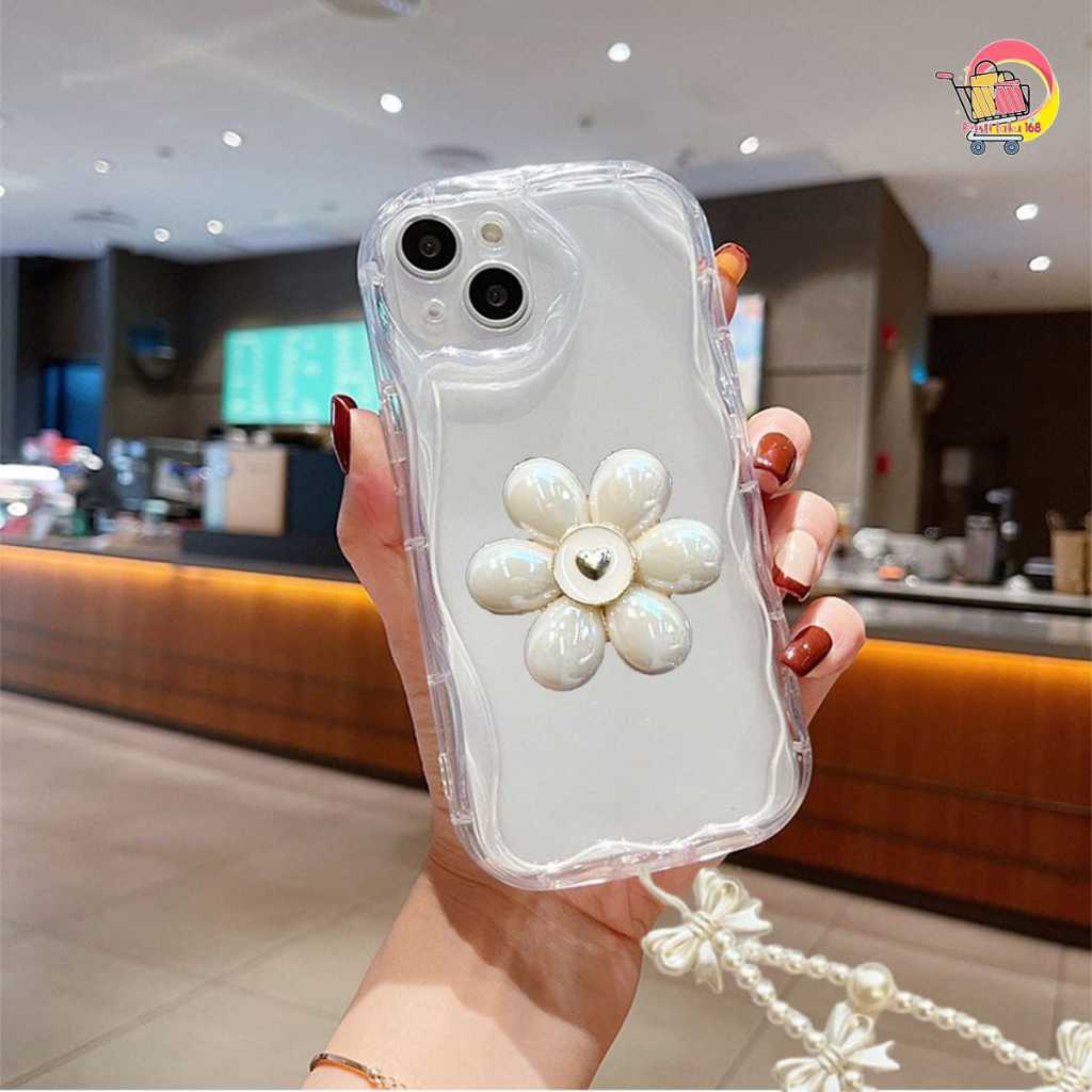 GC111 Melting Clear poping ซ็อกเก็ต 3D ดอกไม้สร้อยข้อมือ Bowknot Softcase/ปลอก Hp สําหรับ VIVO Y78+ 