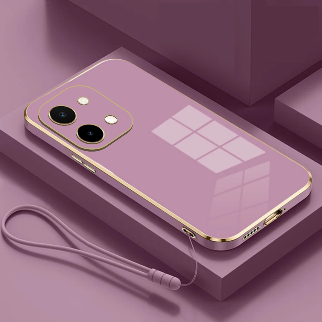 เคสนิ่ม Vivo Y28 4G Casing ชุบไฟฟ้า ฟรีสายคล้อง