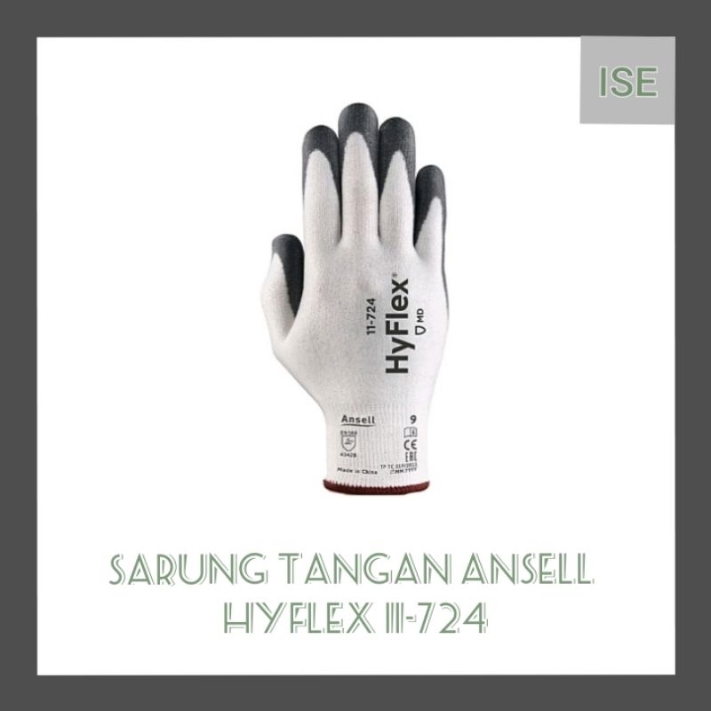 ถุงมือ Ansell Hyflex 11 724 - ถุงมือนิรภัยของแท้