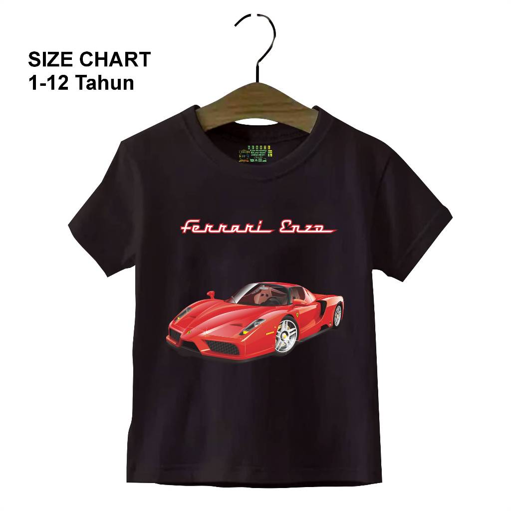 Katun 30s Cotton FERRARI Car เสื้อยืดเด็ก