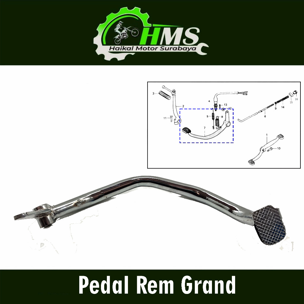 แป้นเหยียบเบรกแกรนด์ - Vedal Fedal ด้านหลังขอบล่างเบรกพักเท้าสําหรับ Honda Astraa Star Prima