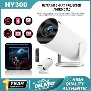 Shade HY300 Smart Proyektor Android 11.0 4K UHD 1080P WiFi6.0 Bluetooth 5.0 1GB+8GB 320 ANSI Lumens
