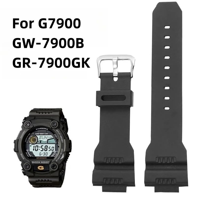 Hitam Casio G-shock G-7900 GW-7900 สายนาฬิกาสีดํา