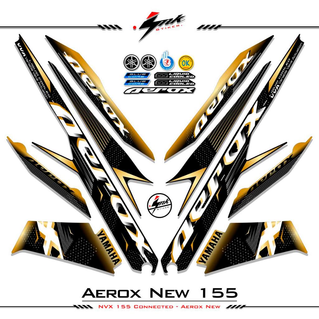 STRIPING AEROX 155 ใหม่ CONNETED MOTIF 4 / สีคอมโบ / ฐานสีดํา / AEROX 155 สติ๊กเกอร์เชื่อมต่อ / AERO