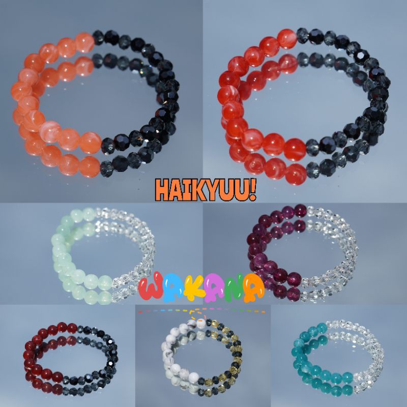 กําไลข้อมือลูกปัดอะนิเมะ Haikyuu แรงบันดาลใจ Karasuno Nekoma Aoba Johsai Seijoh Shiratorizawa Inariz