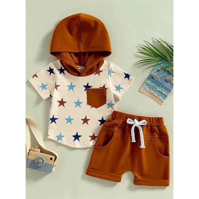 BOYS HODIE SHORT-SLEEVED CLOTHES SET 1-5 ปี