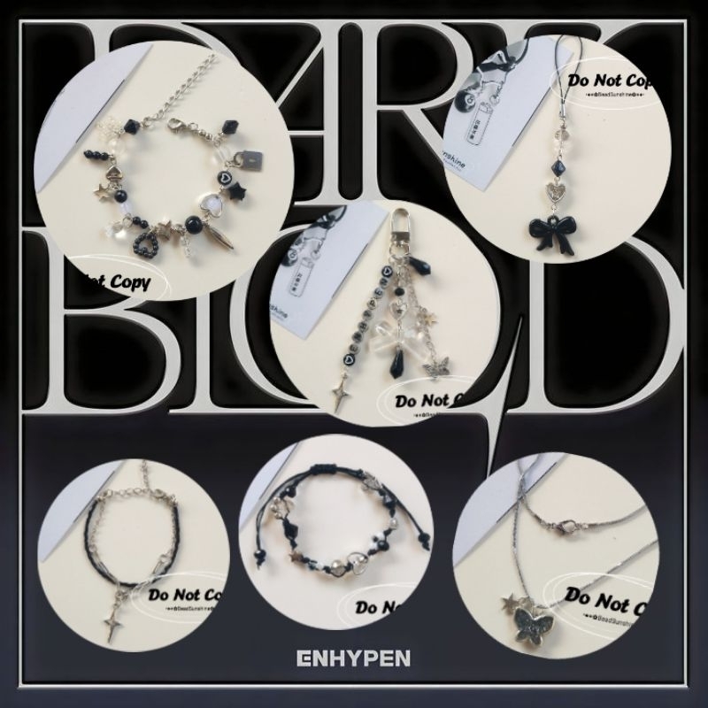 Enhypen COLLECTION ของ BEAD ACCESSORIES ALBUM DARK BLOOD SERIES/HP STRAP NECKLACE BRACELET และพวงกุญแจ UNISEX