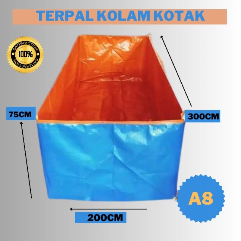 ผ้าใบกันน้ําบ่อปลาสี่เหลี่ยม ขนาด 2x3x1 2x3x75 2x2x1 แบบ a8 และ a12 มีประกัน