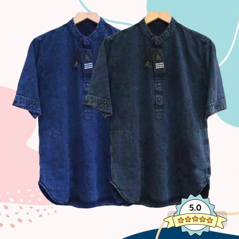 ใหม่ KOKO KURTA JEANS PREMIUM SHORT SLEEVE/KOKO KURTA กางเกงยีนส์สําหรับผู้ชายแขนสั้น
