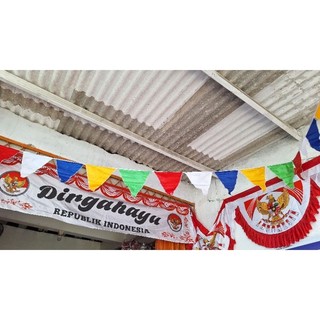 bendera segitiga bendera bunting flag bendera renceng bendera hiasan 5 meter bendera segitiga merah putih bendera segitiga warna warni