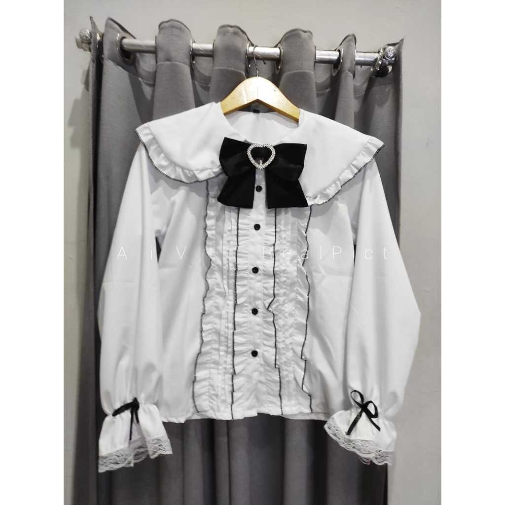KEMEJA (AiVii) M-XXL BASIC SHIRT JIRAI KEI HARAJUKU DEARMYLOVE YUMETENBO ราคา ถูกที่สุด ดีลบีเคเค แกลเลอรีภาพที่ 3