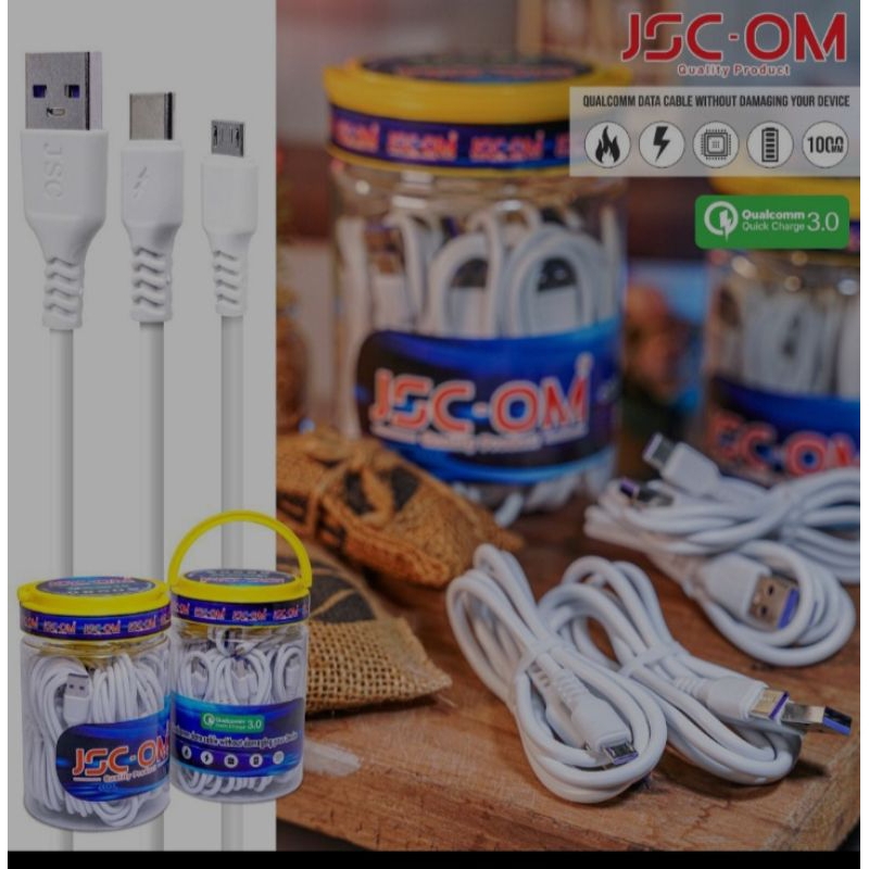 JSC-OM 02 FAST CHARGING 2.4a DATA CABLE กระปุก 15 ชิ้น Max