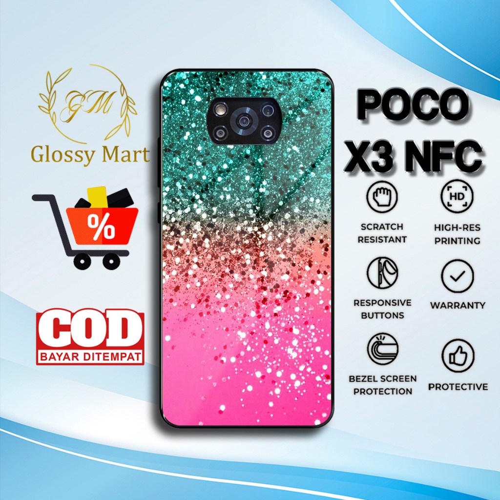 เคส HP ล่าสุด P0C0 X3 NFS - P0C0 X3 NFS Casing - Glitter Motif - Premium Glossy Hardcase - P0C0 Glos
