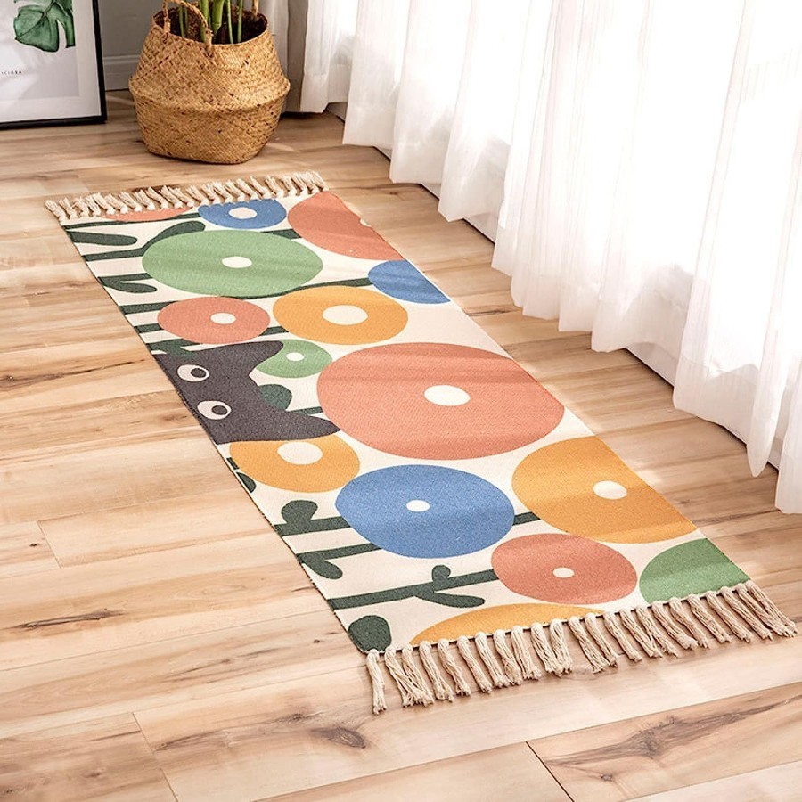 CARPET FLOORMAT TASSEL 60 X 150 CM - BOHEMIAN FLOOR TASSEL CARPET