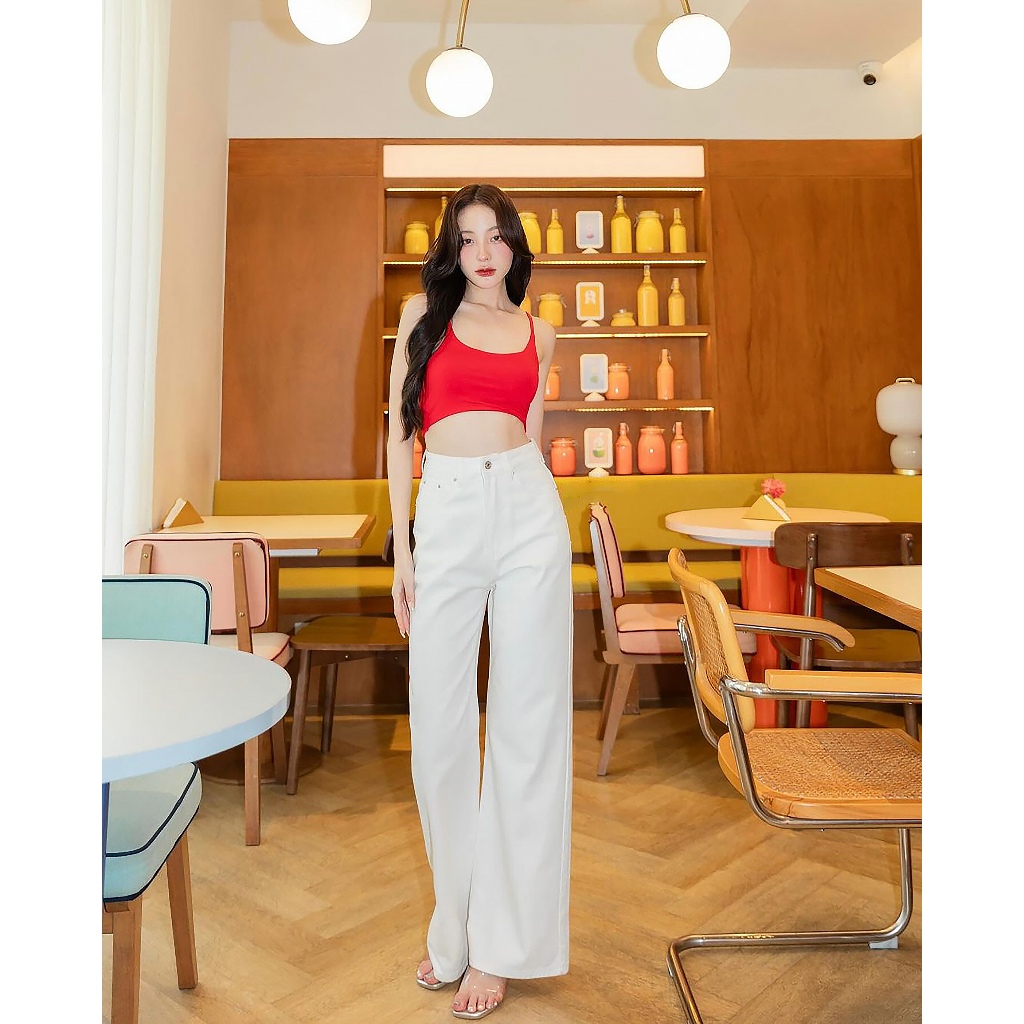 Troystore - Culotte Culottes Jeans สไตล์เกาหลีหลวม