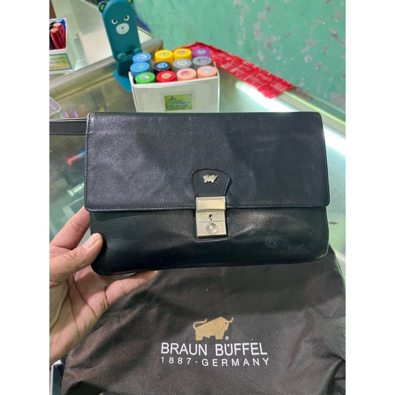 กระเป๋าคลัทช์ BRAUN BUFFEL UNISEX ดั้งเดิม 100%