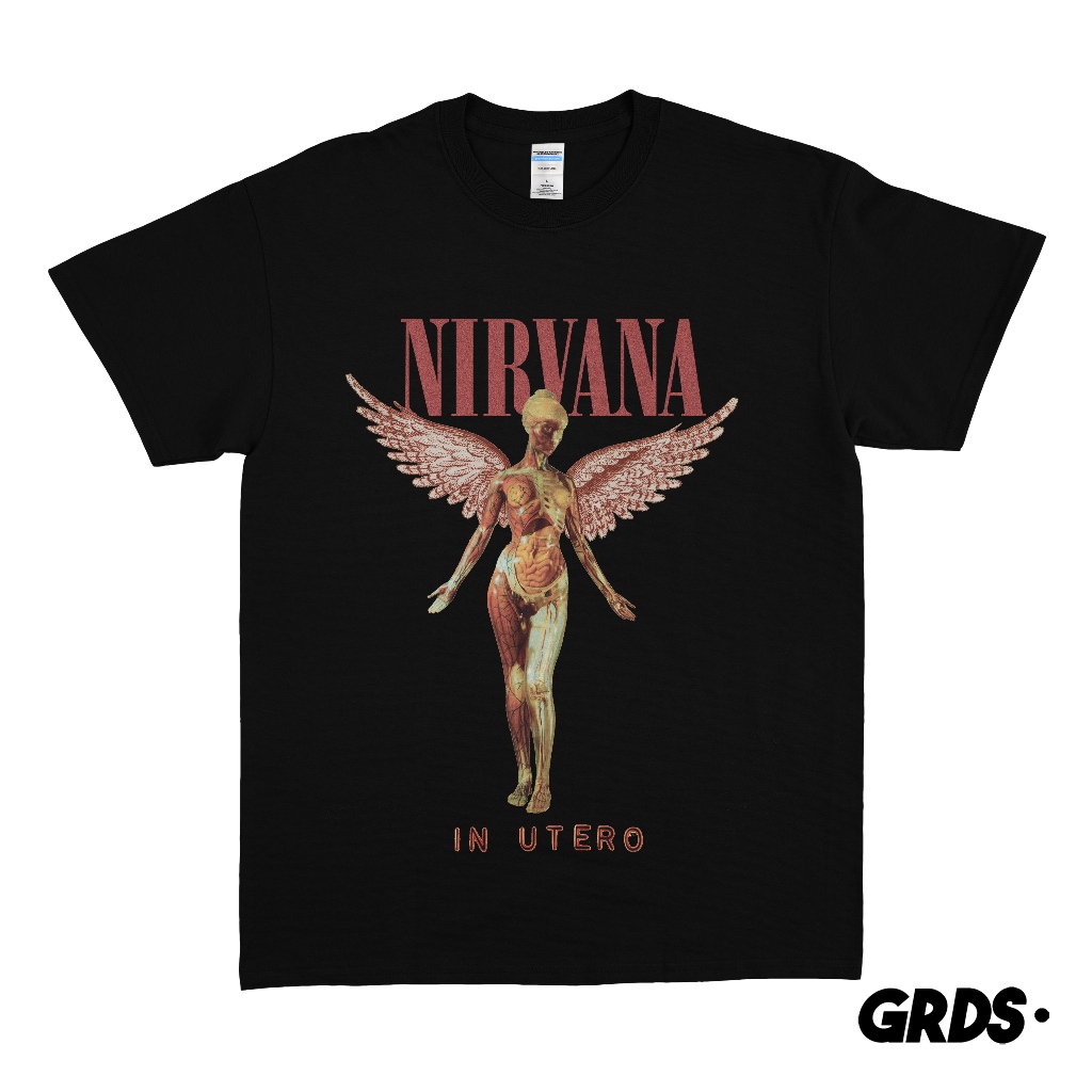 Nirvana IN UTERO T-SHIRT/NIRVANA IN UTERO T-SHIRT ฟรีสติ๊กเกอร์