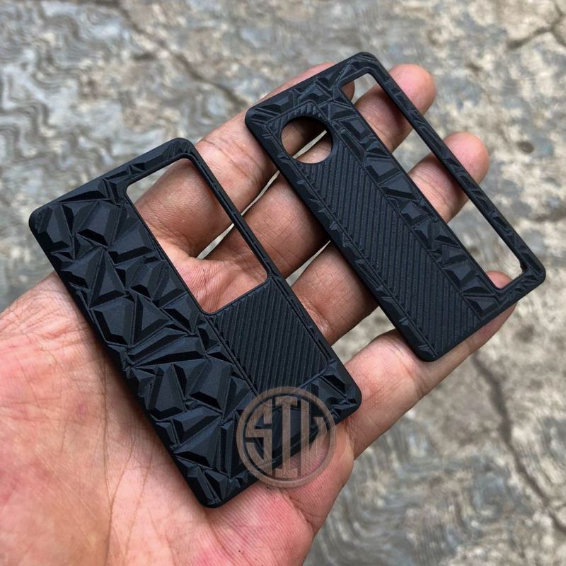 แผงประตู Acrylic Dot V2 Matte Black Crystal Cut Motif