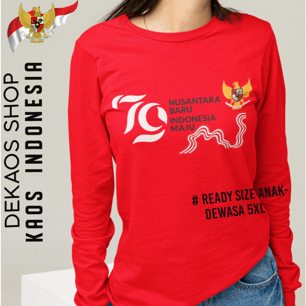 MERAH AUGUST 17 เสื้อยืด 2024 สีแดงสีขาว INDONESIA HAPPY 79 YEARS INDEPENDENCE INDONESIAN เสื้อยืด D