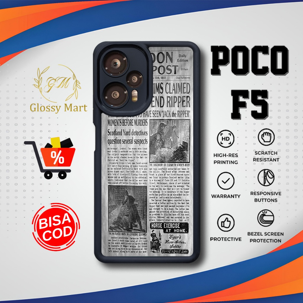 เคส P0C0 F5 ล่าสุด - P0C0 F5 - หนังสือพิมพ์ - Premium Glossy Softcase Hardcase Material - เคสเคลือบเ