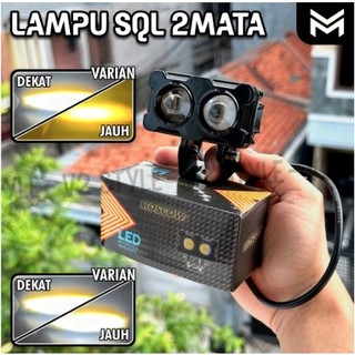 Lampu SQL 2 Mata Lampu Sorot Tembak OWL Laser LED HIGH LOW Jauh Dekat PUTIH KUNING Lengkap BrecketR