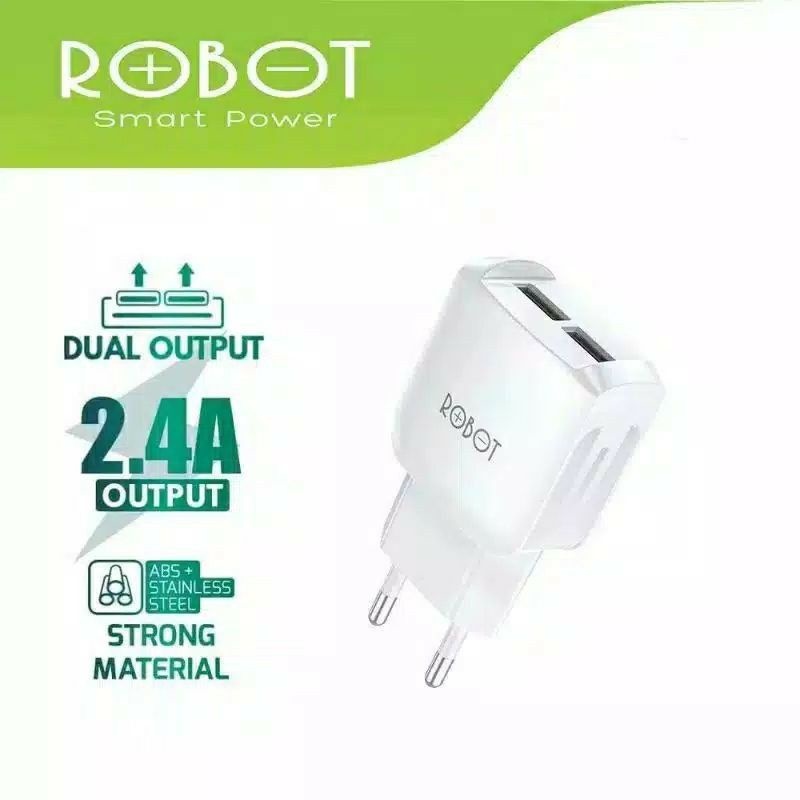 MARI ACC-ADAPTOR CHARGER ROBOT RT-K6 - 2.4A HEAD CHARGER RT K6 / RT-K6S 2 PORT USB ORIGINAL