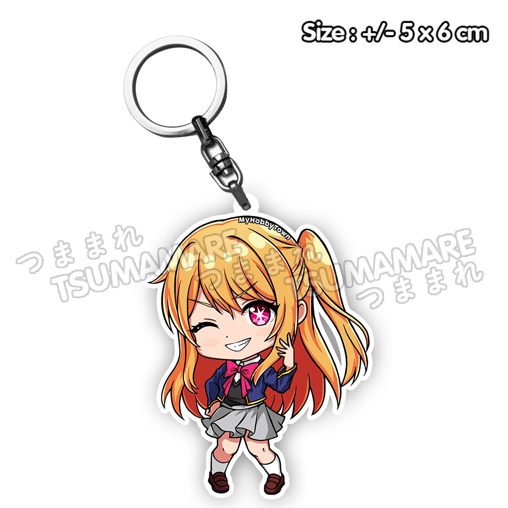 GANTUNGAN Ruby Hoshino พวงกุญแจอะคริลิคอะนิเมะ Oshi No Ko พวงกุญแจ