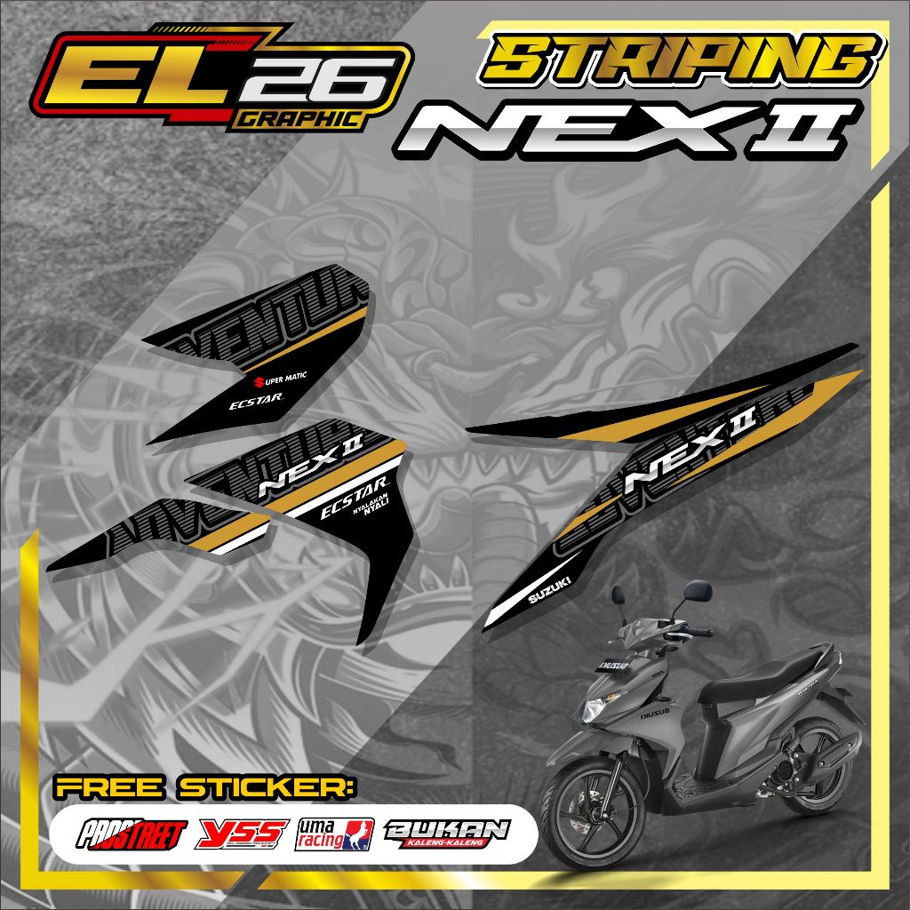 สติ๊กเกอร์ 513 STRIPING SUZUKI NEX II - สติ๊กเกอร์ SUZUKI NEX II ADVENTURE MOTIF
