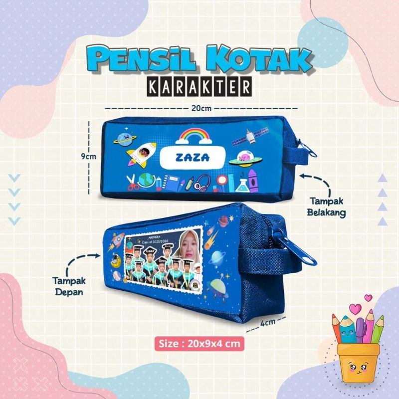 กล่องดินสอสั่งทํา ของที่ระลึกพร้อม PHOTO และ WRITING ขนาด 20x9cm