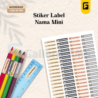 100 pcs Stiker Label nama Pensil - Stiker Nama Pensil Custom