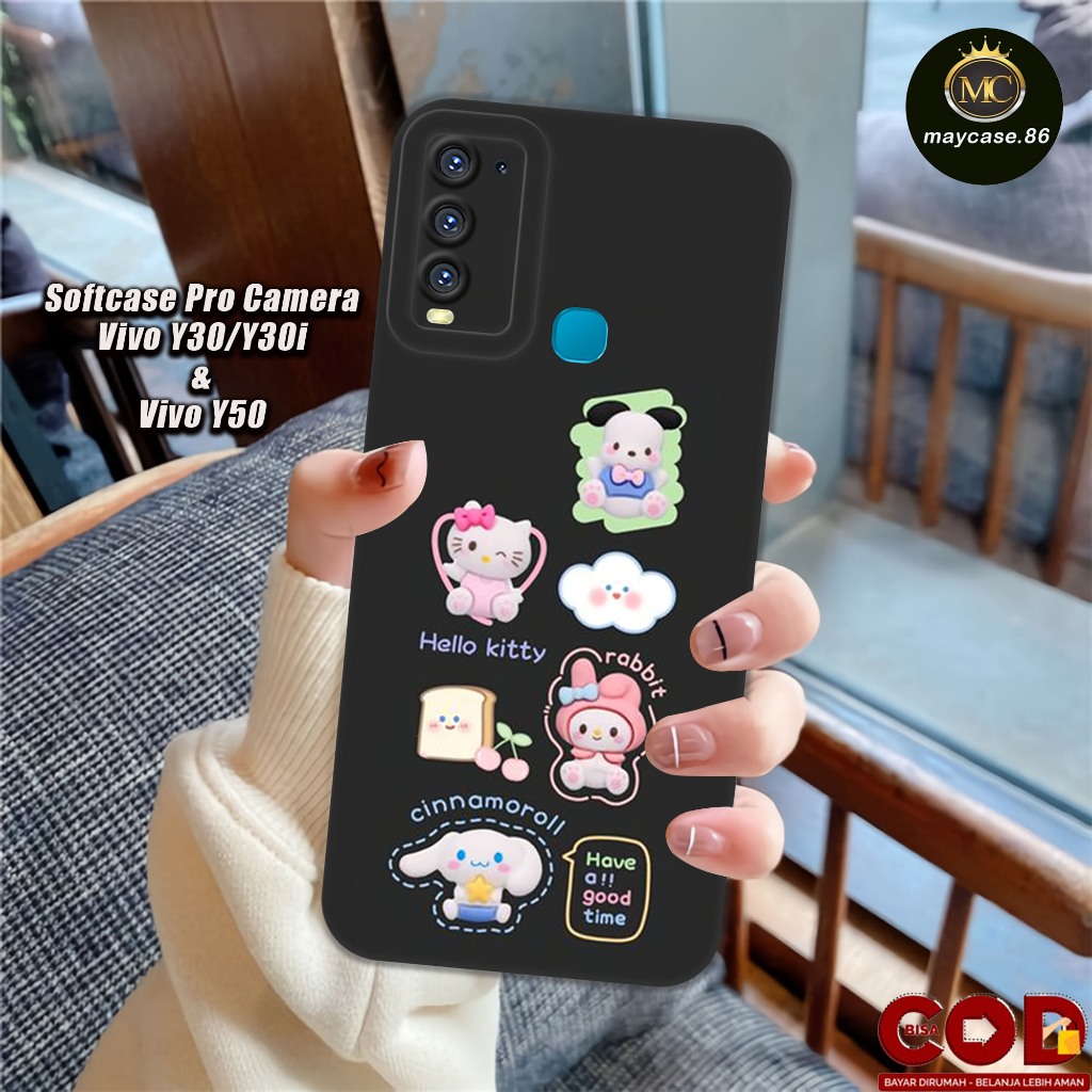 Softcase VIVO Y30/ Y30i/ Y50 4G 2020 ซิลิโคน Pro ปลอกกล้องยางสีดํายืดหยุ่นและหนา - ตัวป้องกันกล้อง H