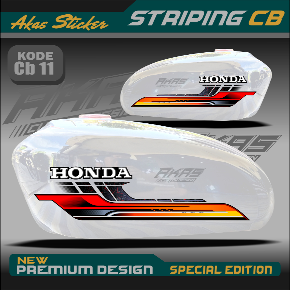 CB 100 Striping variations สติ๊กเกอร์ CB Striping แบบกําหนดเอง CB 125 รหัส TRANSPARENT CB11