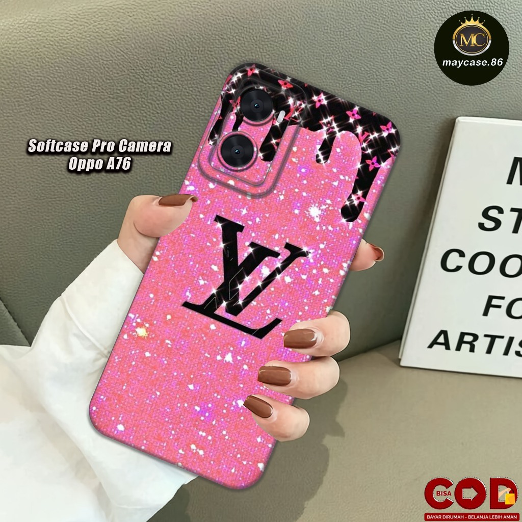 HP OPPO A76 4G 2022 Softcase Silicone Pro Camera Casing ยางสีดํา ยืดหยุ่นและหนา - ตัวป้องกันสําหรับก