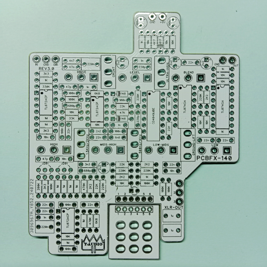T-Audio PCBFX-140 จาก Darkglass B7K Bass Preamp Pedal Effect DIY PCB 1590BB