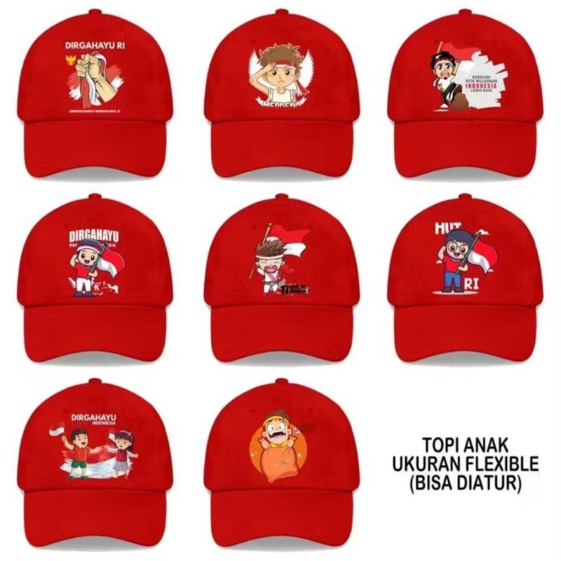 MERAH AYUMIE INDEPENDENCE HAT SELDRENS HAT RED CHILDRENS HAT INDEPENDENCE HAT