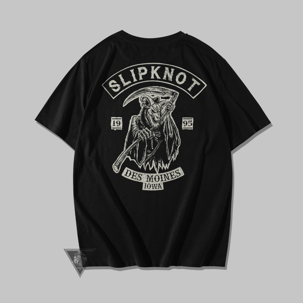 เสื้อยืดโลหะ Slipknot Des Moines IOWA 1995 เสื้อยืดวงโลหะ Slipknot โลโก้ล่าสุดคุณภาพสูง