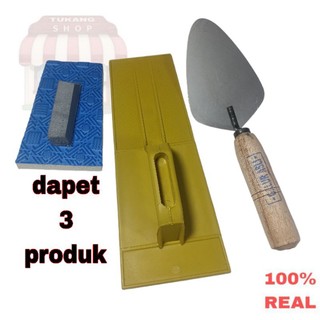 Dapet 3 produk, sendok semen + roskam pvc + gosokan acian