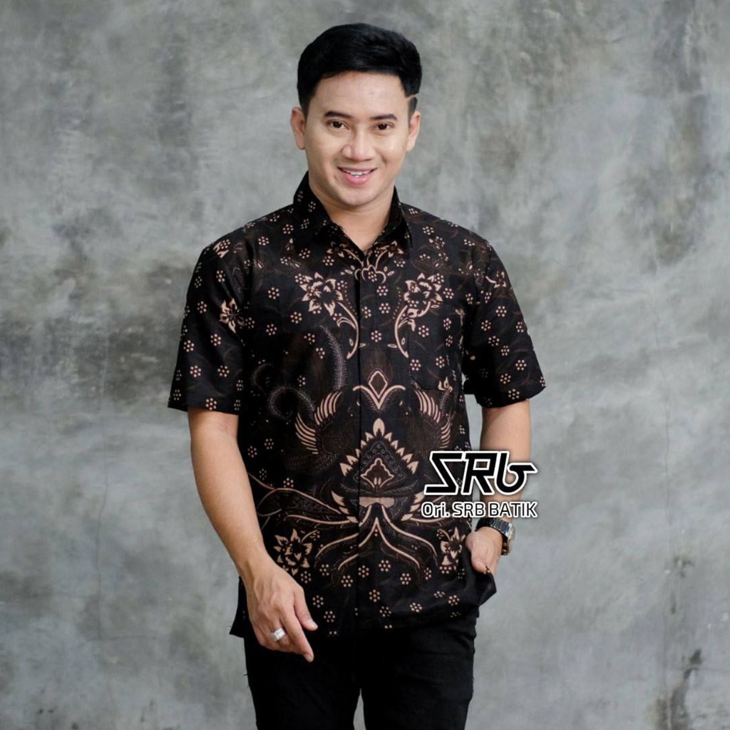 Kemeja KATUN Hem เสื้อเชิ้ตผู้ชายเสื้อเชิ้ตผ้าบาติกแขนสั้น Sentani motif Cotton Batik สินค้าขายดี