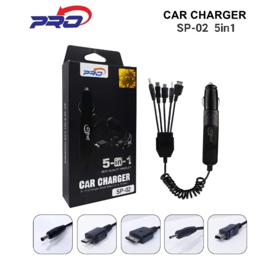 JG SAVER MOBIL PRO SP-02 5IN1 + LIGHT ที่ชาร์จในรถยนต์ SP-02 5 IN 1 สาย SPIRAL