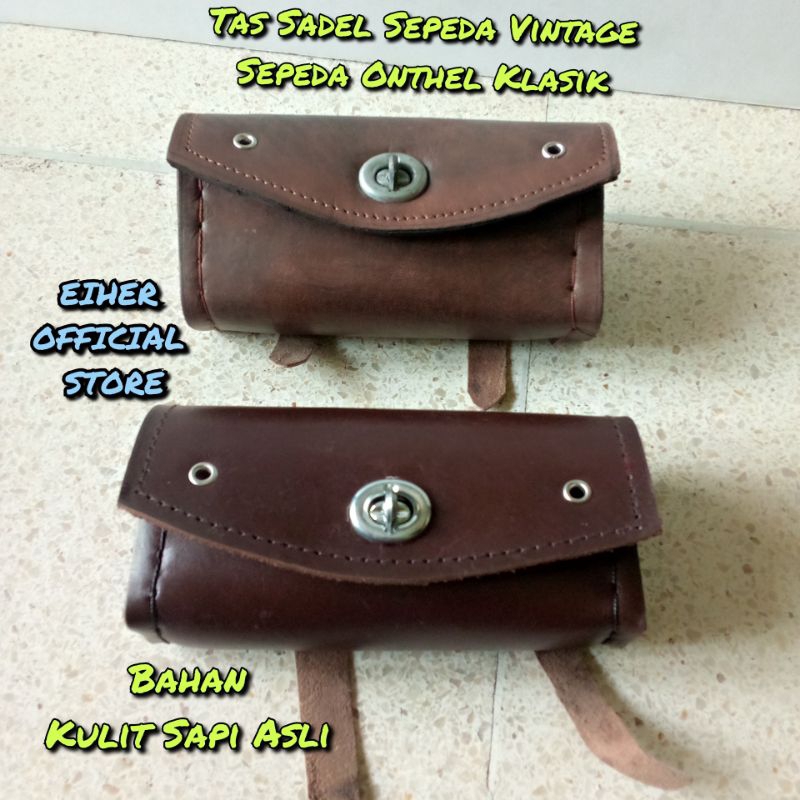 Ontheel Bike Saddle Bag/Vintage Bike Saddle Bag/Classic onthel Bike Saddle Bag/Saddle Bag/Ontheel Leather Bag/Leather Bag/กระเป๋าอานจักรยานหนังวินเทจ/กระเป๋าอานหนังคลาสสิก