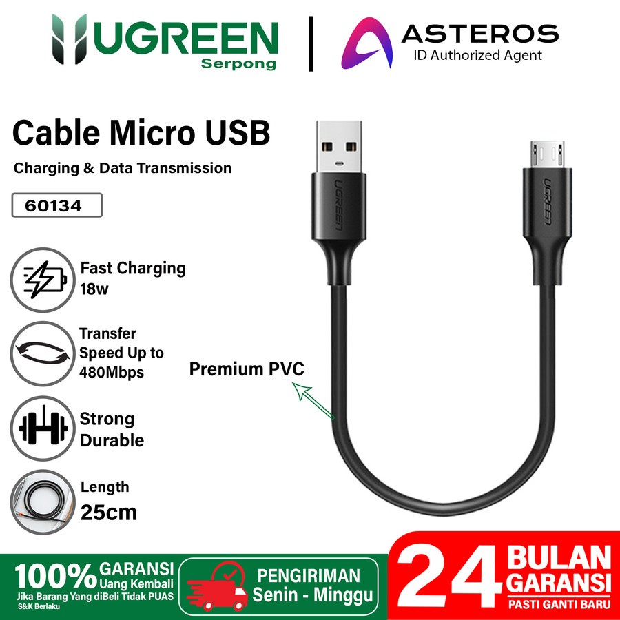 Ugreen 3A สาย Micro USB - Ugreen 60136 60138 60134 สายชาร์จ USB 2.0 A
