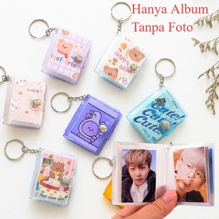 2 Inch Mini Photo Album 18 Pockets KeyRing Key Ring Shiny Transparent Foto Binder Kecil Card Holder Keychain Gantungan Kunci Jelly Color KPOP Koleksi Ganci MARKIBE