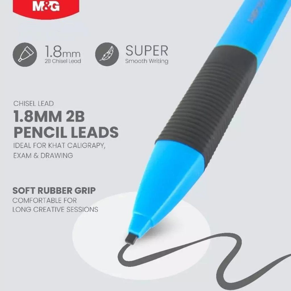Mechanic Pencil M&G AMP35173 Chisel Lead Tip 1.8mm Refill Mechanical Pencil - UNIT - รูปที่ 2